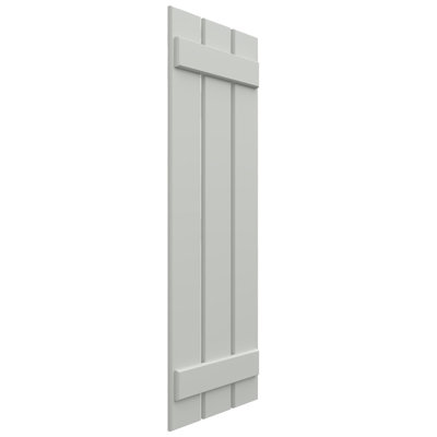 17 1/8"W x 54"H EnduraCore Composite Three Board Spaced Board-n-Batten Shutters, Hailstorm Gray (Per Pair - Hardware Not Included)