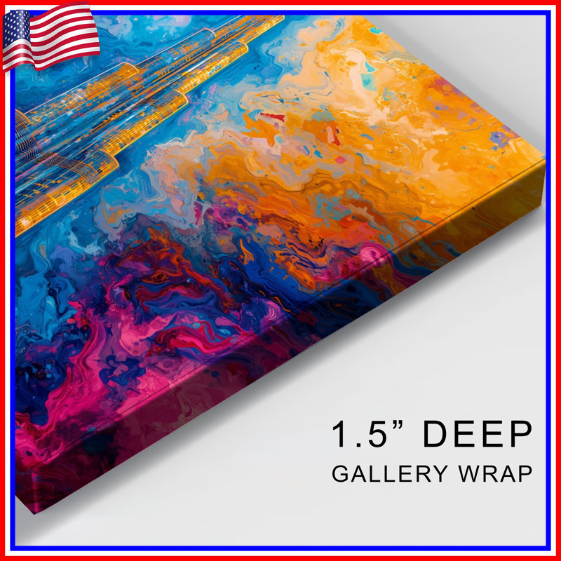 Tall Skyscraper Abstract Canvas Gallery Wrap in Many Sizes, 16 x 16 inches