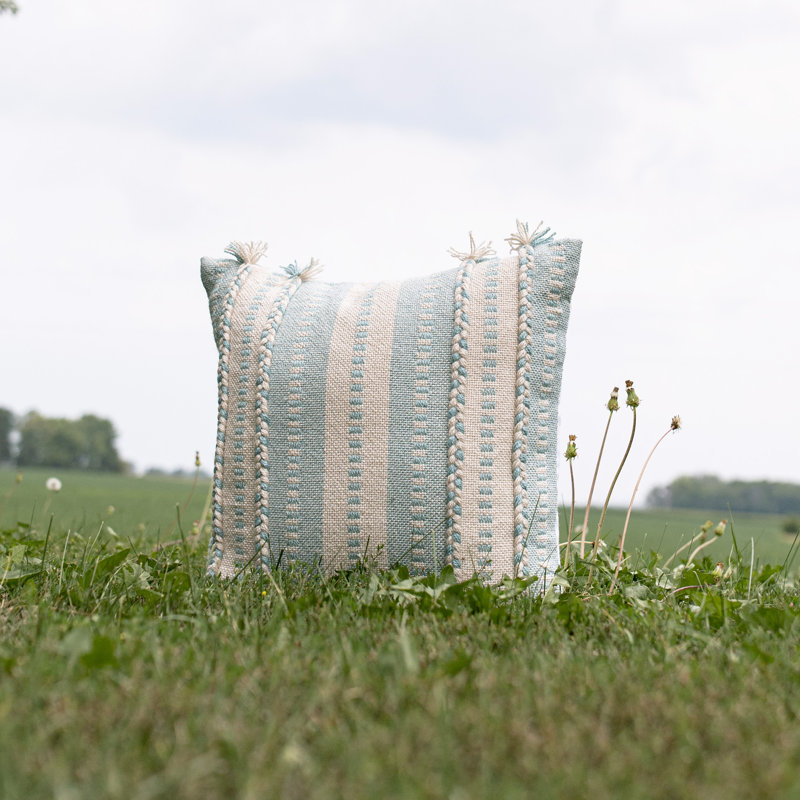 Boho Fringed Outdoor Throw Pillow