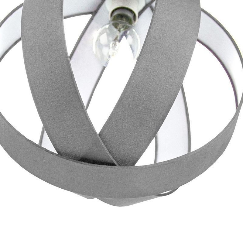 28cm H Silk Round Pendant Shade ( Screw On ), Grey