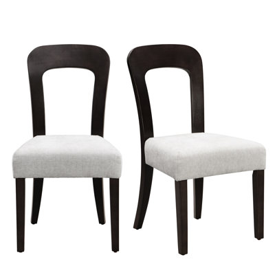 Paire de chaises de salle à manger: siège rembourré, pieds en bois d'hévéa, capacité de poids de 330 lb, attrayant et tendance 2: assise recouverte de tissu chenille, supports, capacité, élégance fonctionnelle