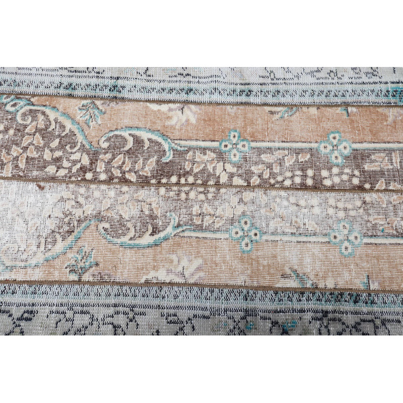 Tapis turc antique Oushak aux couleurs vives - tapis tribal unique fabriqué à la main
