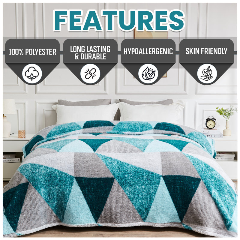 Standard Throw Blanket, 200cm W x 240cm L, Green