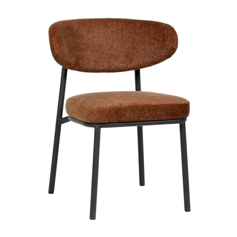 48cm H Polyester Blend Upholstered Metal Side Chair, Grey/Green