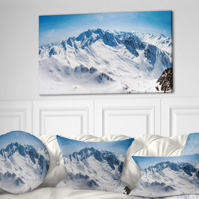 « snowy montagnes », reproduction de photo sur toile tendue, H 20 po x l 40 po x P 1po
