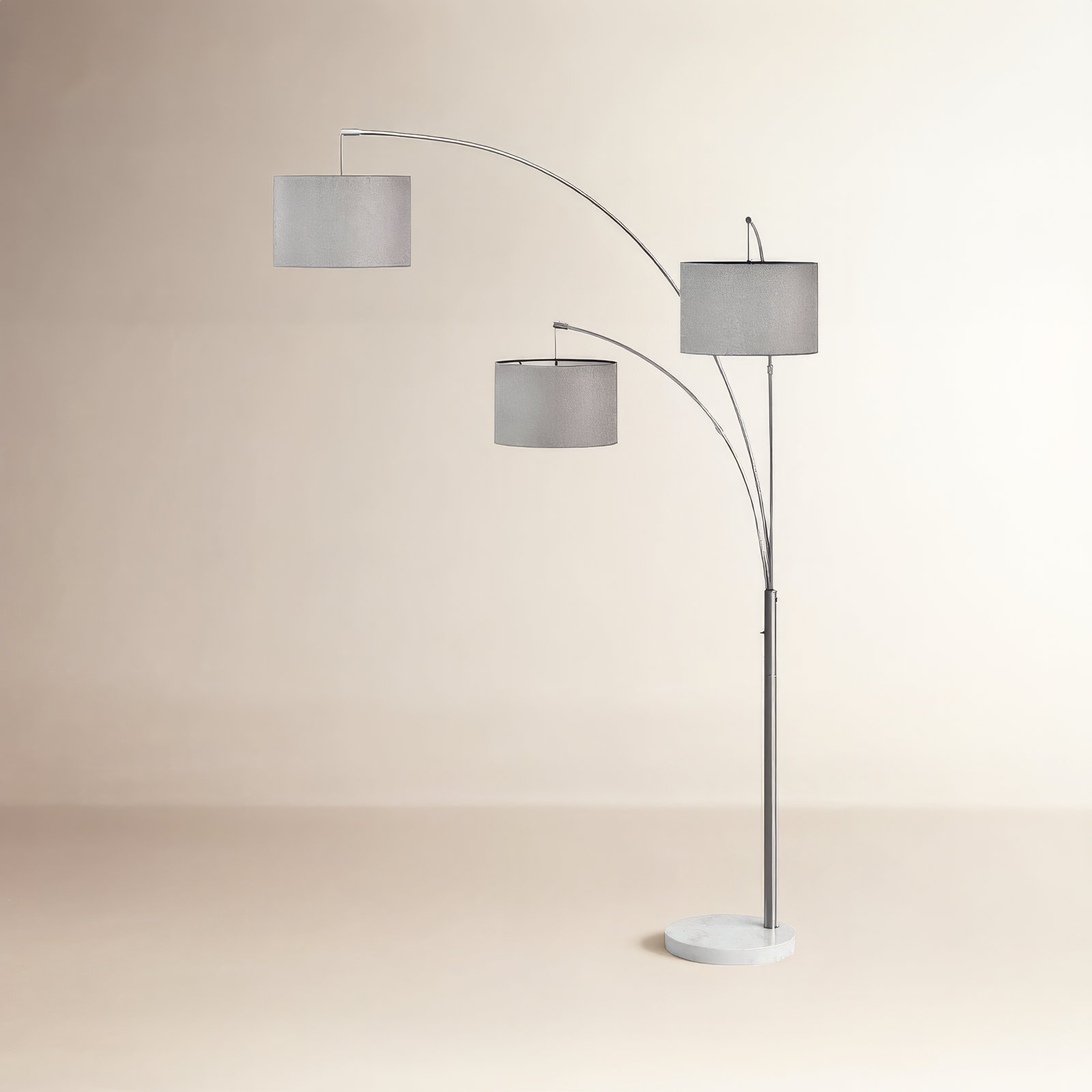 Felice 74'' Floor Lamp, Gray, Brushed Steel