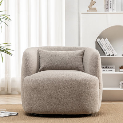 Jaydin 34" Wide Boucle Upholstered Swivel Armchair