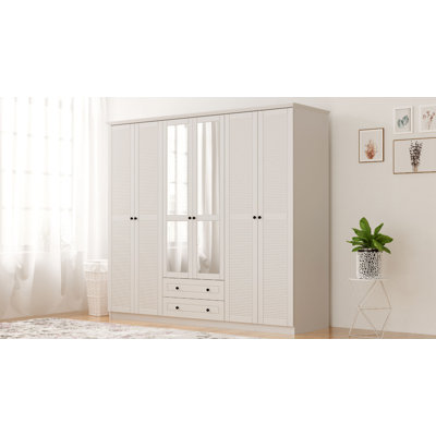 Kaylah 6 Door Manufactured Wood Wardrobe
