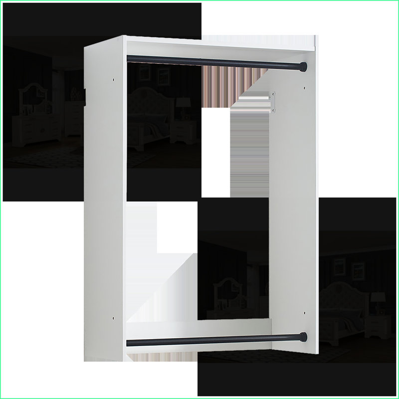 Modern White Wood Wall Mounted Modular Closet System with Ample Storage | White | Wood