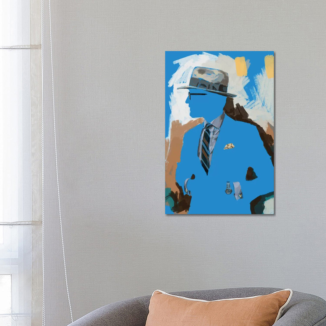 Vintage Menswear In Blue von Sunflowerman - Gallery-Wrapped Canvas Giclée on Canvas