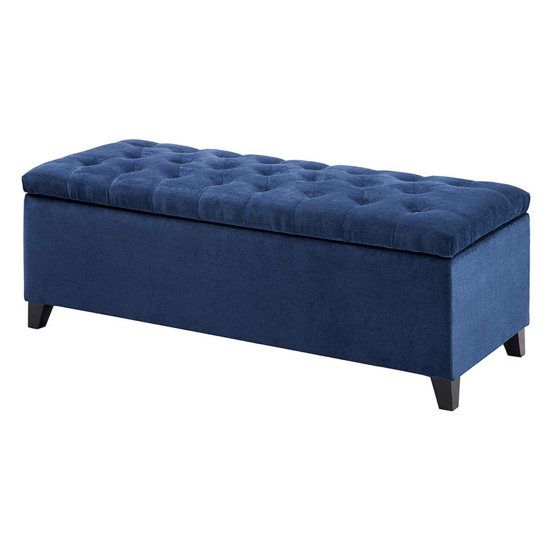 Banc de rangement capitonné à fermeture douce, Marine