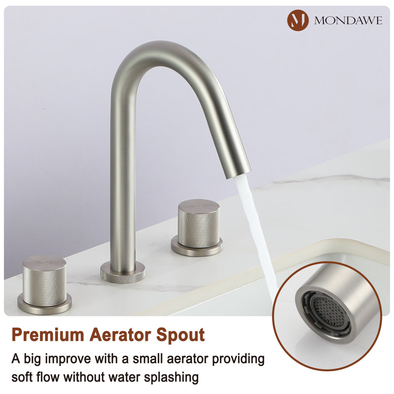 Herathena Widespread 2-handle Bathroom Faucet, Brushed Nickel