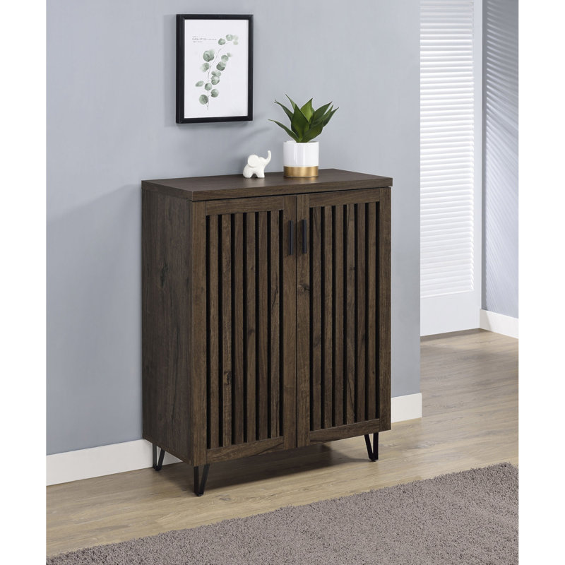 Armoire de rangement 2 portes Clackamas, Walnut/Black