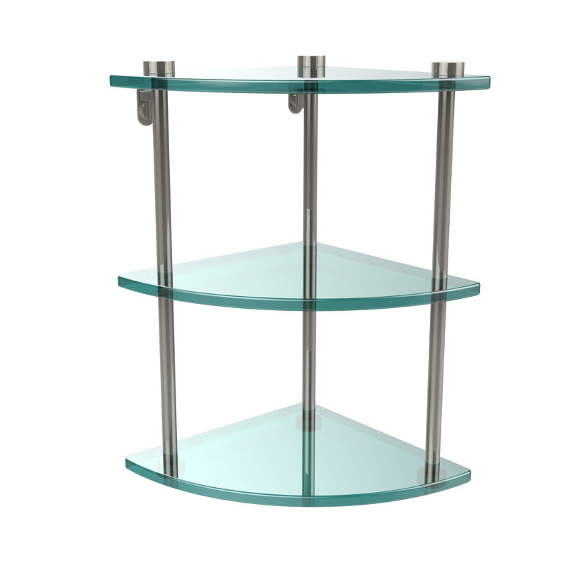 Gober 3 Piece Triangle Corner Shelf, Polished Nickel