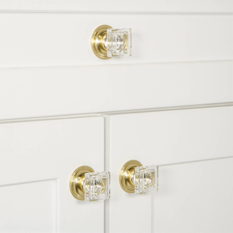 Carré Square Knob, Polished Brass