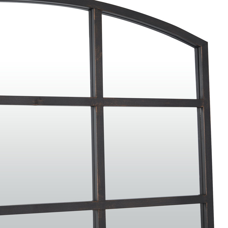 Miroir mural Haider, 48 po x 36 po, Fenêtre, Noir mat