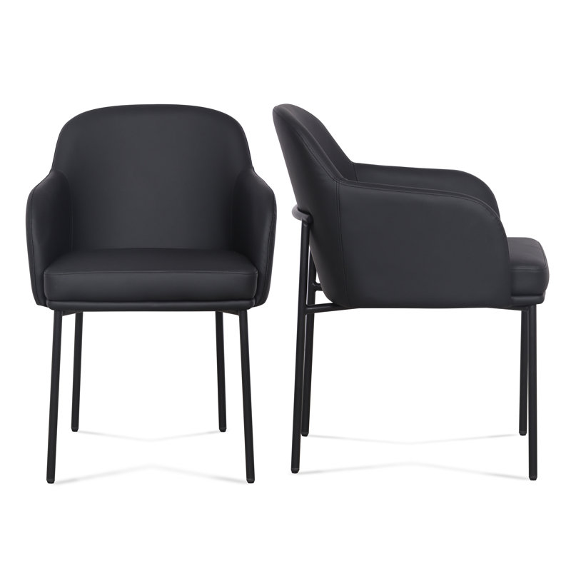 Ensemble de 2 fauteuils en cuir Sydney, Black