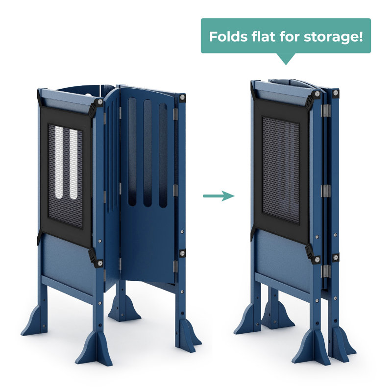 Royal Navy Foldable Wooden Kitchen Helper Step Stool