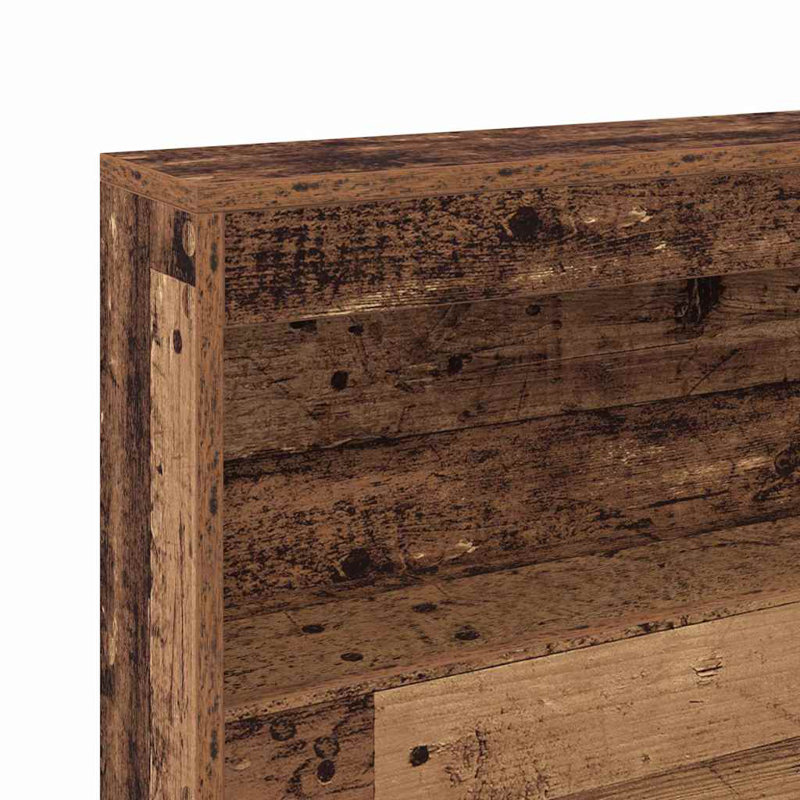  Storage Headboard Concrete Engineered Wood, 210 x 200cm, Old Wood