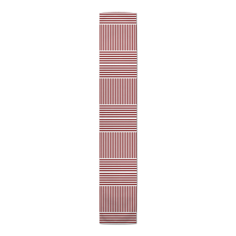 Ardenti Striped Table Runner, 90" x 16", Red