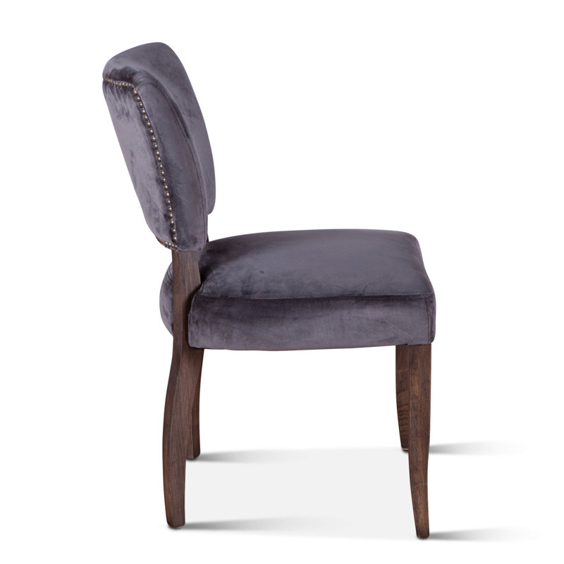 Mindy Upholstered Dining Chair, Asphalt Gray , White