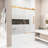 56-60 "W X 60" H Frameless | Single Sliding | Bathtub Shower Door | 1/4 Inch Transparent Glass With Explosion Proof Film | Stainless Steel Handle | Square Tube Track | Brushed Gold-121345050