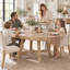Table de salle à manger ronde rustique avec plateau extensible à lattes – Table de cuisine de style campagnard-1388222773