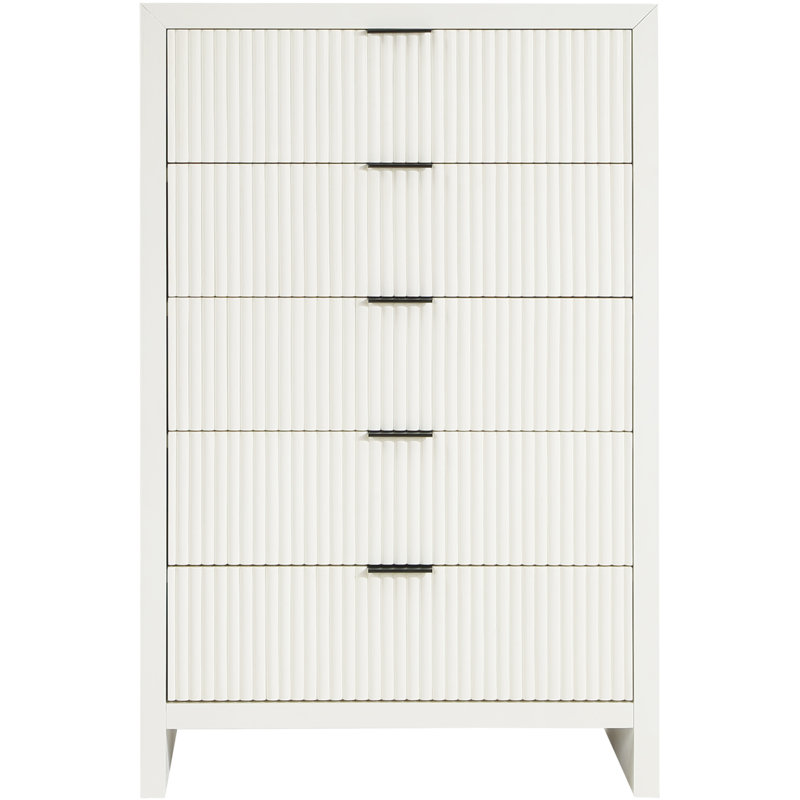 Commode 5 tiroirs Fairfax, Crème