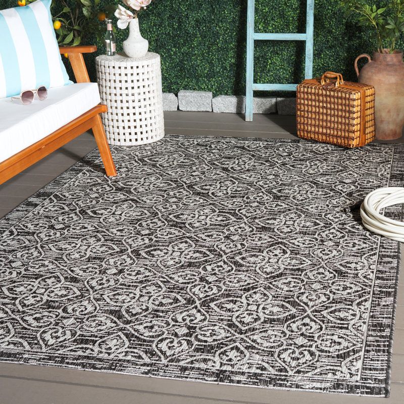 Tapis d'intérieur / extérieur à motif géométrique Bexton Performance, Rectangle 5 pi 3 po x 7 pi 7 po
