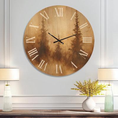 Très grande horloge murale en bois Nature