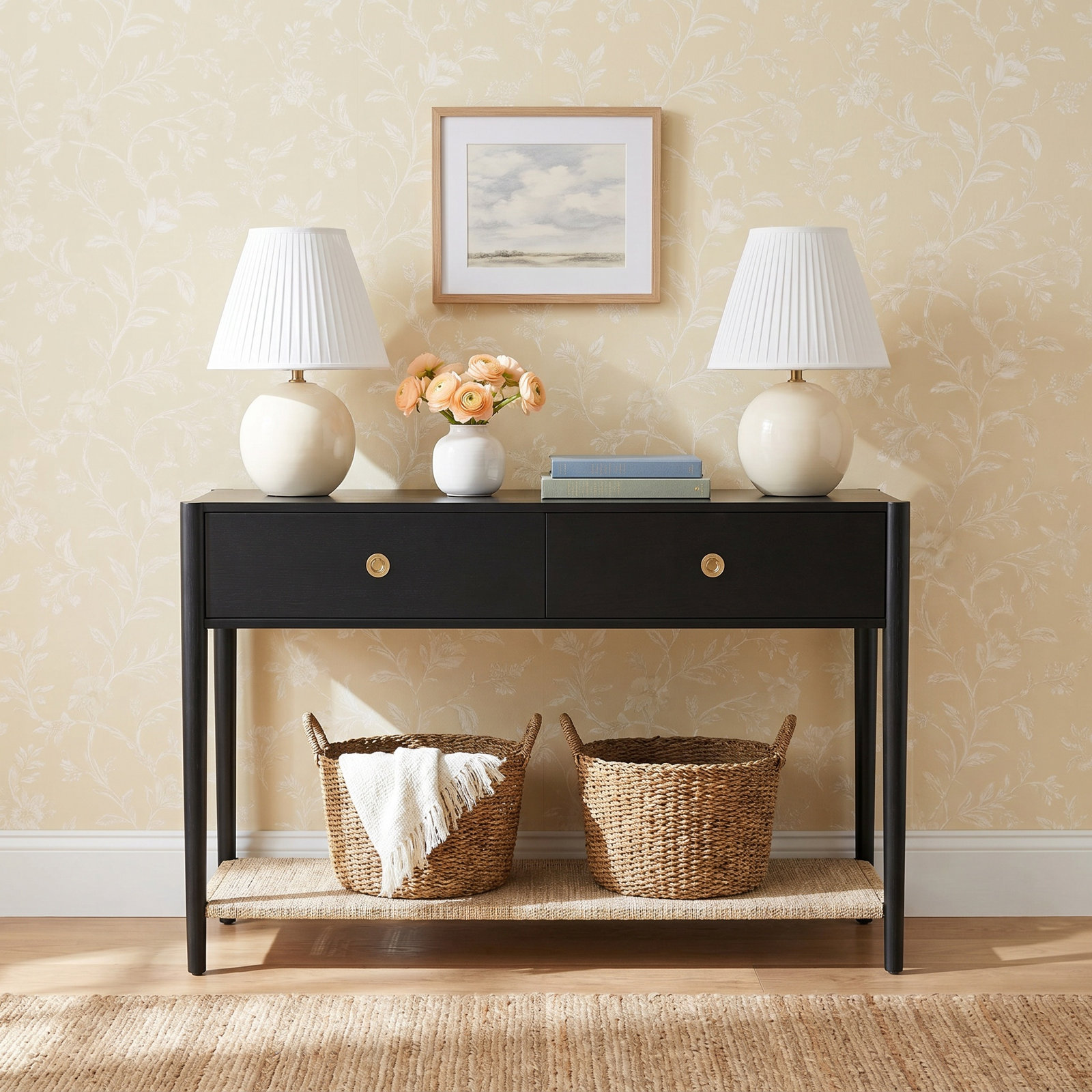 Madeline 48" Console Table, Charcoal Gray