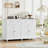 White Wooden Sideboard With Drawers And Adjustable Shelves; Suitable For Use As A Dining Room Or Coffee Bar.-1652700648