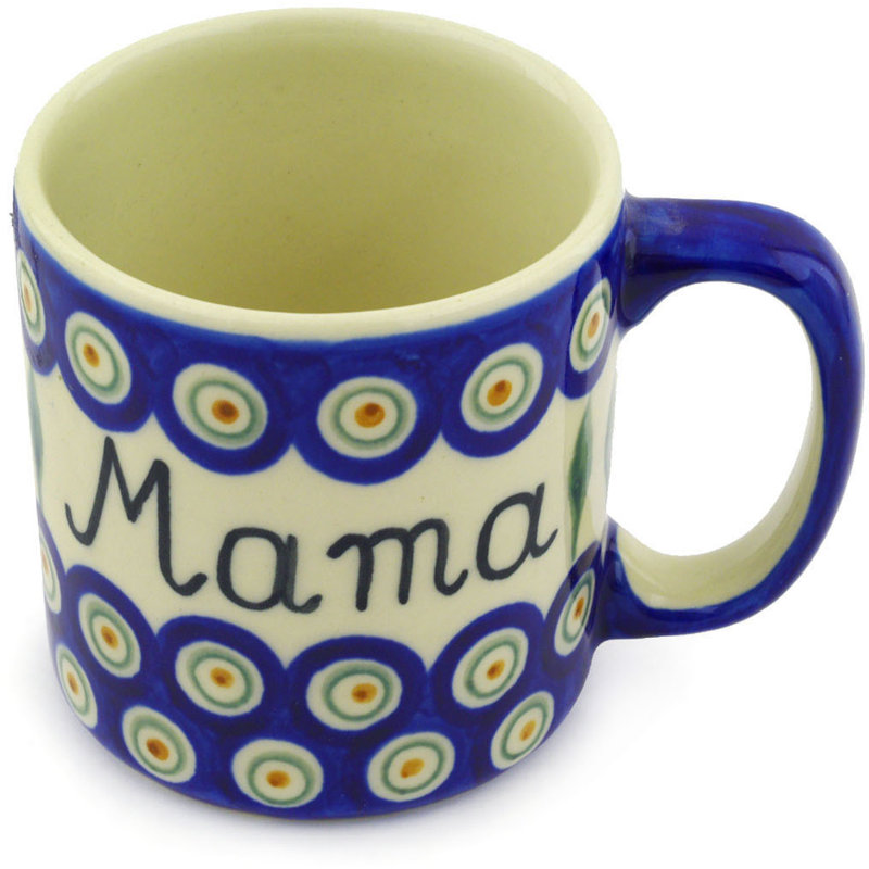 Peacock Tail Stoneware Coffee Mug