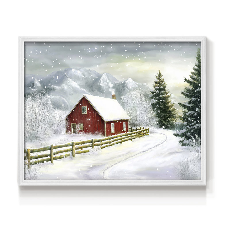 «Chirstmas Art» - DCCLVII - Reproduction encadrée - Restickable, H 11 po x l 14 po, Blanc
