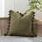 Tassels Cotton Throw Pillow Stone Washed Linen Cotton Pillow with Big Tassels-99260864