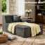 Chaise longue rembourrée en flanelle de fourrure de lapin avec coussins - rembourrée entièrement en mousse et sans assemblage-123038189