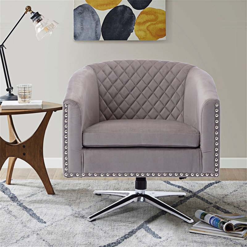 Chaise d'appoint Accent, Velours gris
