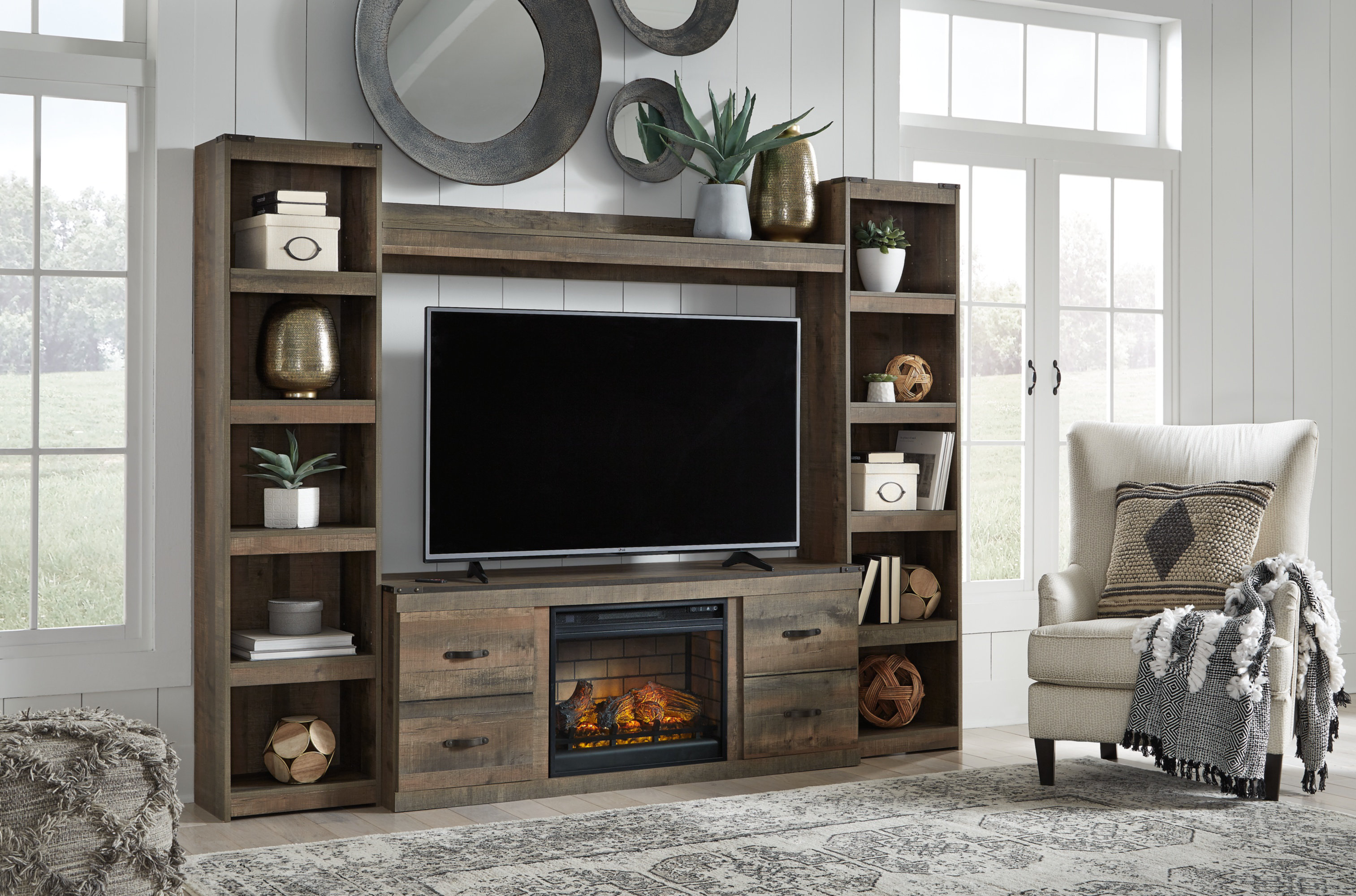 Juquana 4-Piece Entertainment Center With Electric Fireplace