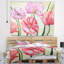 Tapisserie de coquelicots rouges et roses Floral-28484460