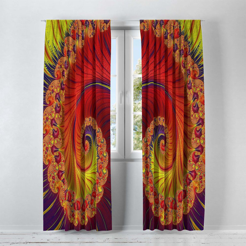 Panneaux de rideaux semi-transparents abstraits, l 40 po x L 61 po