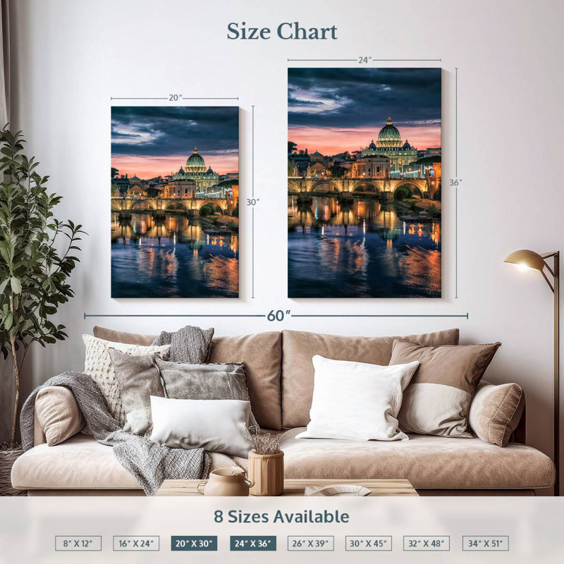 Aime St Peter's Basilica In Rome, 36" H x 24" W