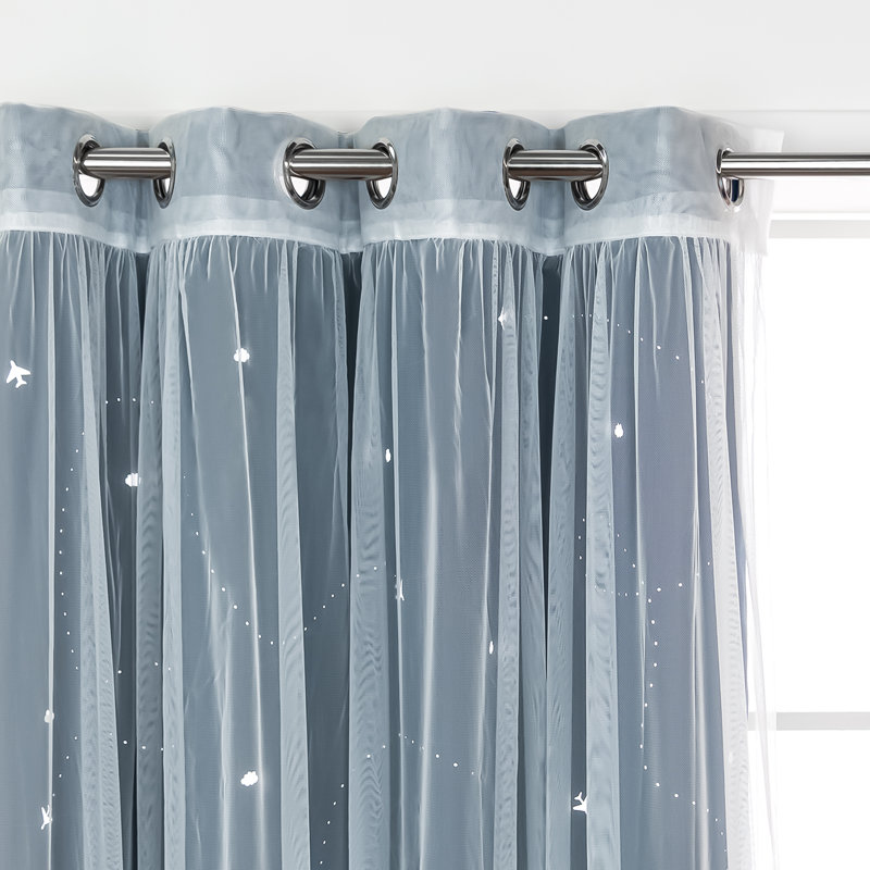 Rideau occultant en polyester, Bleu marine