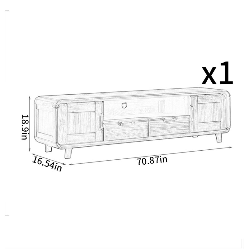 Meuble télé de style chinois, 70.87"