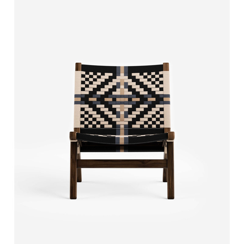 Masaya Upholstered Accent Chair, Colonial Pattern, Coffee