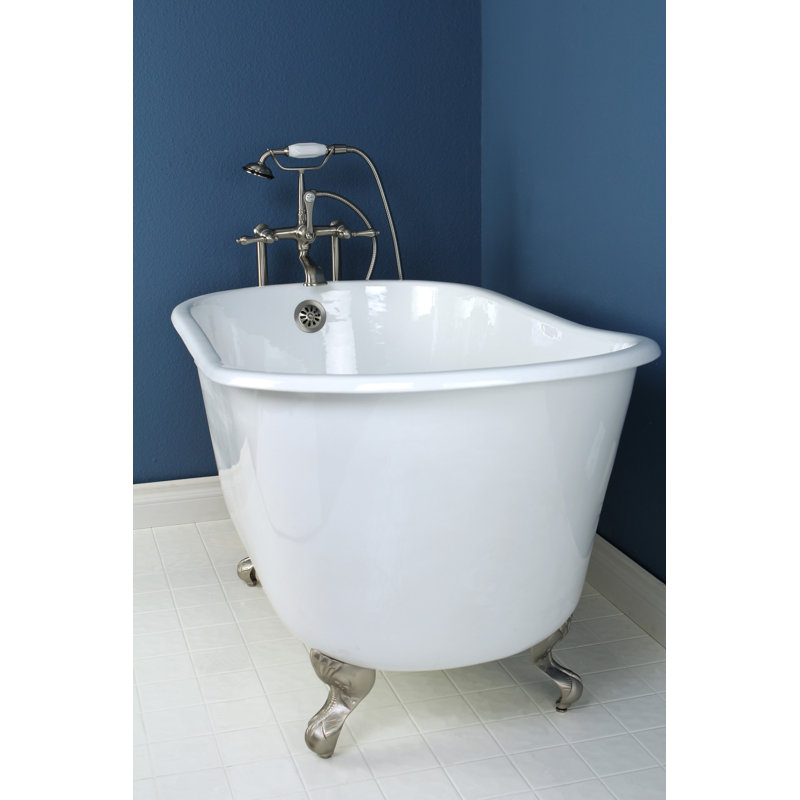 Baignoire de trempage autoportante 48 po x 28 po en acrylique, Nickel brossé