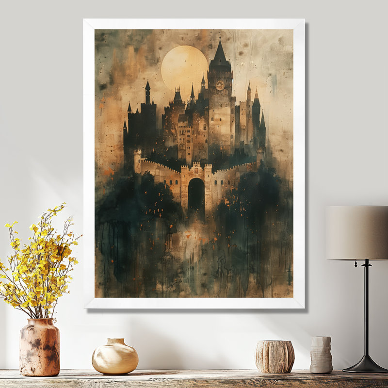 Yaelle - Châteaux, art mural, H 20 po x l 12 po x P 1 po, Toile encadrée blanche avec une seule photo