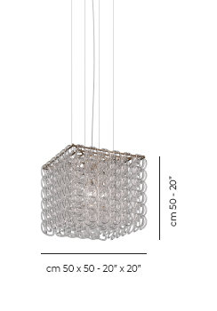 Giogali 3 - Light Chandelier, 20" H x 20" W x 20" D, Matte Bronze, Crystal Transparent