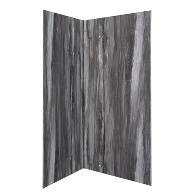 Palisade 78in x 36in x 36in Waterproof Vinyl Corner Shower Surround Kit with Accessories in Urban Cliff