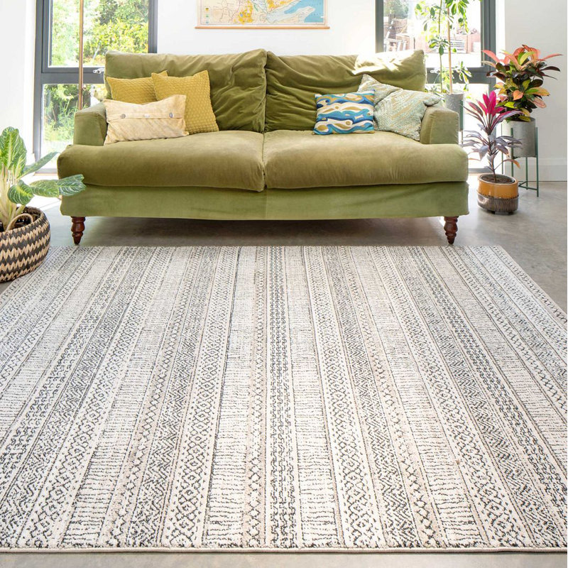 Gorgas Striped Shag Area Rug, Rectangle 200 x 290cm