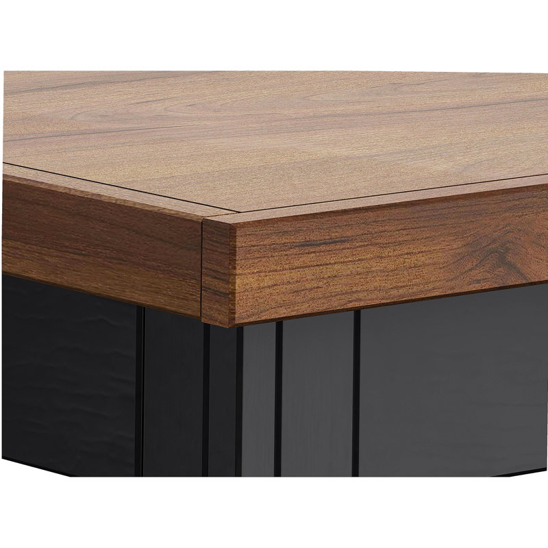 Table d'appoint de 24 pouces, aucun assemblage requis, convenant au salon, Noir